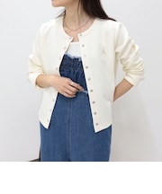 ドット釦ポンチカーディガン