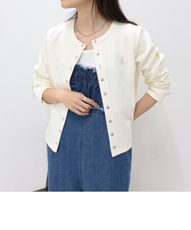 ドット釦ポンチカーディガン