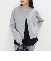 ドット釦ポンチカーディガン