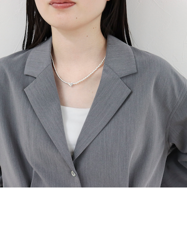 ハートトップバイカラーネックレス