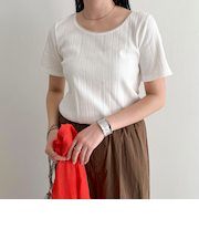 ランダムテレコ5分袖Tシャツ