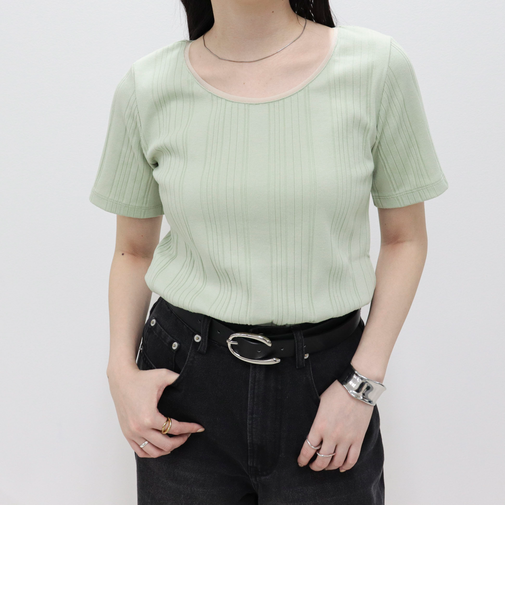 ランダムテレコ5分袖Tシャツ