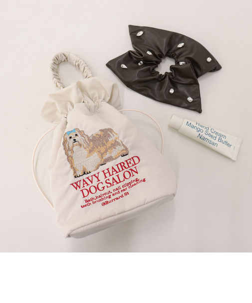 【JOli JOli/ジョリジョリ】刺しゅう巾着バッグ