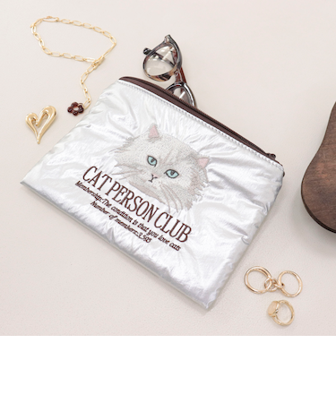 【JOli JOli/ジョリジョリ】刺しゅうフラットポーチ