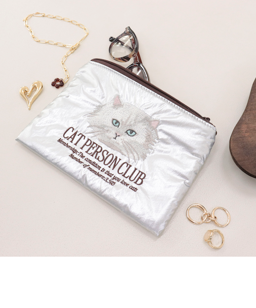 【JOli JOli/ジョリジョリ】刺しゅうフラットポーチ