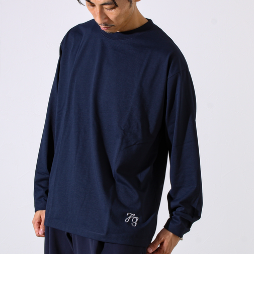 【MARUDE COTTON】ロープ刺繍Ｔ ロングスリーブ