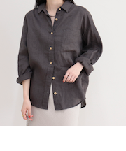 LINEN100 2WAYカシュクールシャツ