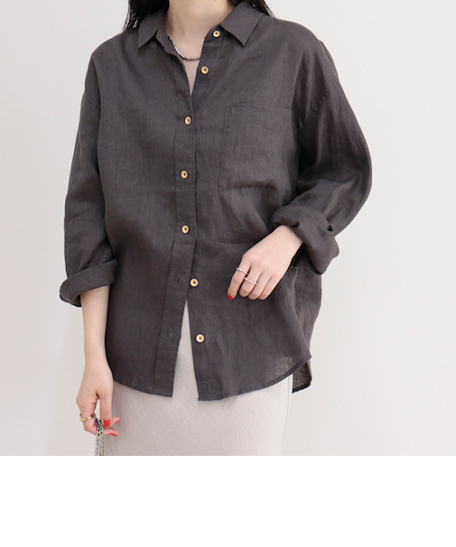 LINEN100 2WAYカシュクールシャツ