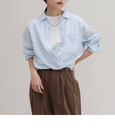 LINEN100 2WAYカシュクールシャツ