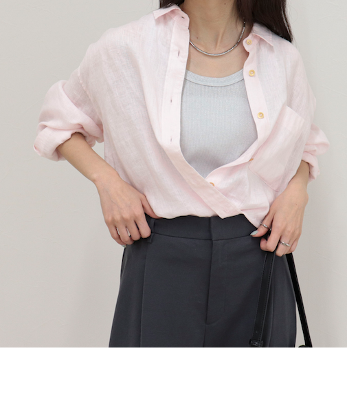 LINEN100 2WAYカシュクールシャツ