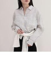 LINEN100 クロップドシャツ