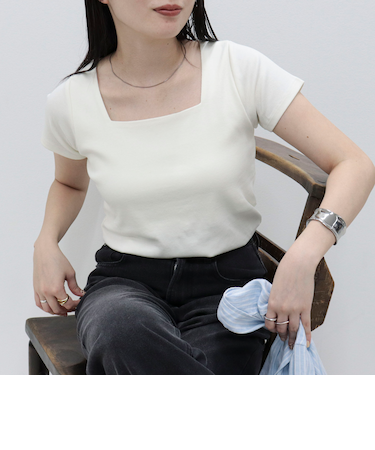 【@sora_522m企画】スクエアネックコンパクトTシャツ