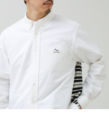 【フレブル刺繍】ボタンダウン コンビシャツ