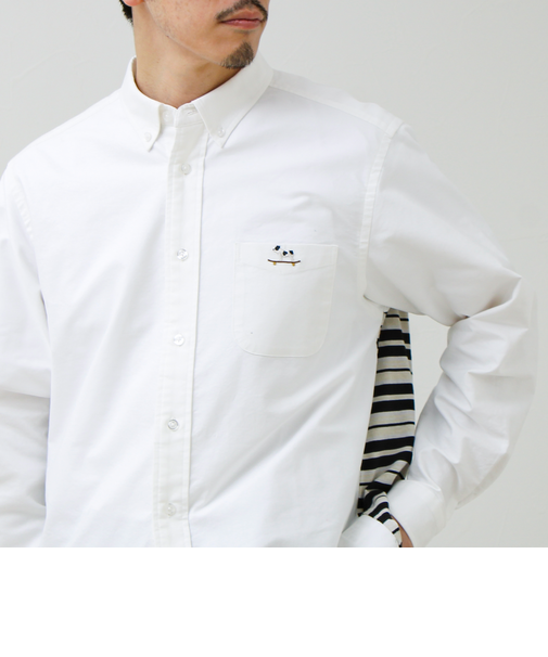 【フレブル刺繍】ボタンダウン コンビシャツ