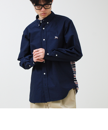 【フレブル刺繍】ボタンダウン コンビシャツ