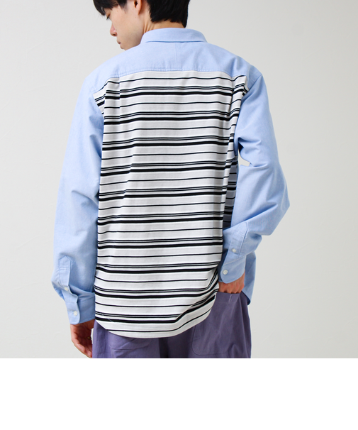 【フレブル刺繍】ボタンダウン コンビシャツ