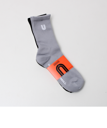 【UNIVERSAL OVERALL】クルー丈サイドUOロゴ 3Pソックス