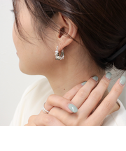 マルチビーズループピアス