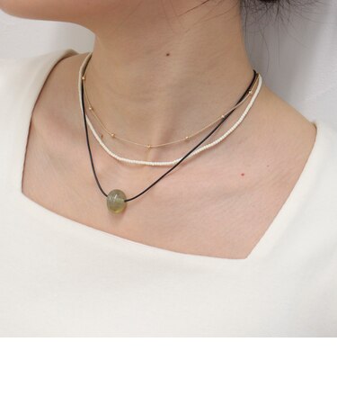 ガラスストーン3種セットネックレス