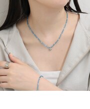 ビーズ×ハートトップネックレス