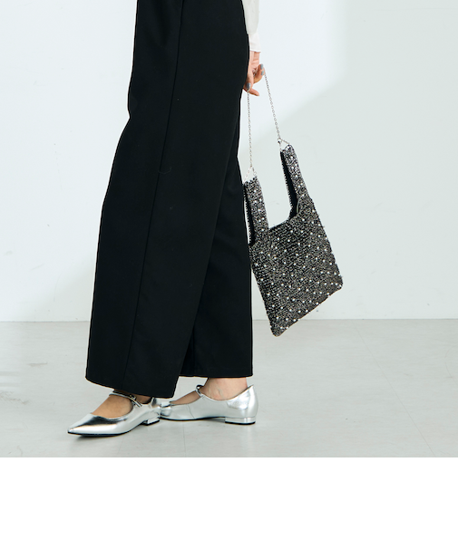 パール付メタリックヤーン2WAYバッグ