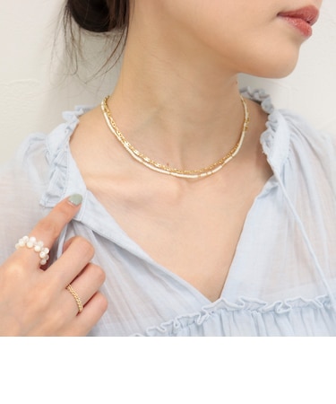 マットビーズアジャスト2セットネックレス