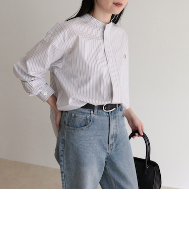 【GEVACO/ゲバコ】バンドカラーロングスリーブシャツ