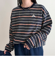 【GEVACO/ゲバコ】ボーダー天竺ベーシックロングスリーブTシャツ