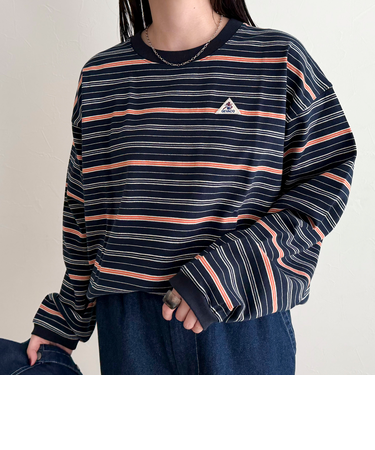 【GEVACO/ゲバコ】ボーダー天竺ベーシックロングスリーブTシャツ