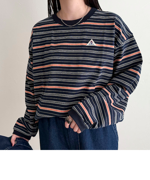 【GEVACO/ゲバコ】ボーダー天竺ベーシックロングスリーブTシャツ