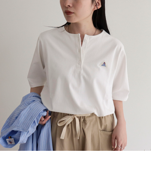 【GEVACO/ゲバコ】別注レディースヘンリーネックシャツ