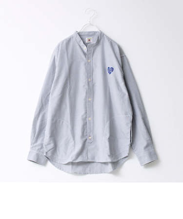 【FREDYMAC/フレディマック】フロッキープリント バンドカラーシャツ