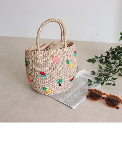 【BAGMATI/バグマティ】モチーフ刺繍ラウンドアバカバッグ