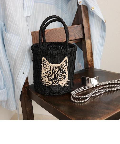 【BAGMATI/バグマティ】キャット刺繍アバカミニトートバッグ