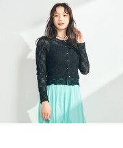 フラワーストレッチレースカーデ