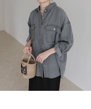 とろみデニムオーバーシャツ