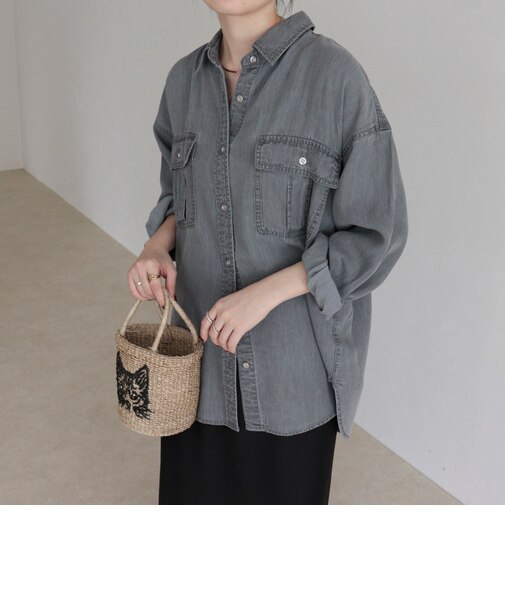 とろみデニムオーバーシャツ