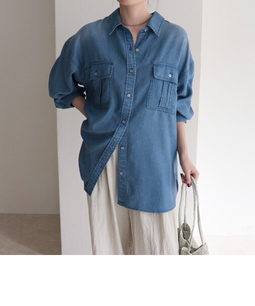 とろみデニムオーバーシャツ