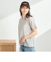 シアーレイヤード半袖ブラウス