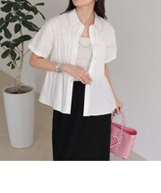 シャーリング半袖シャツ