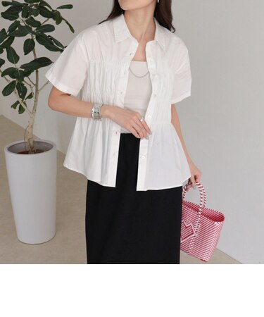 シャーリング半袖シャツ