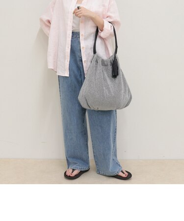 ラメ生地ループハンドルトート