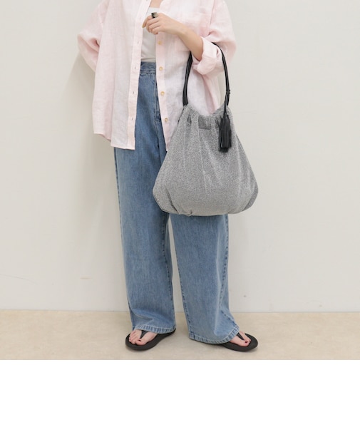 ラメ生地ループハンドルトート