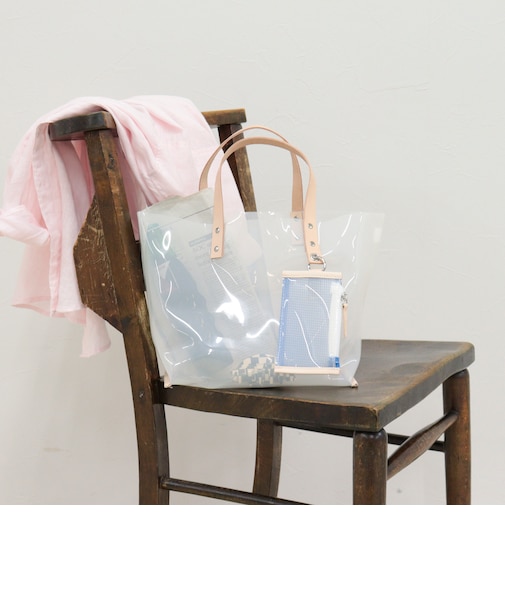 レザーハンドルクリアカラートート