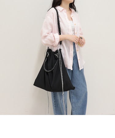 ドロストハンドル巾着トート