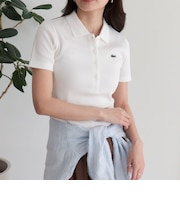 【LACOSTE/ラコステ】ワンポイントリブポロシャツ