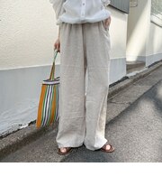 LINEN セミワイドリラクシーパンツ