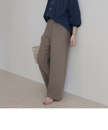LINEN セミワイドリラクシーパンツ