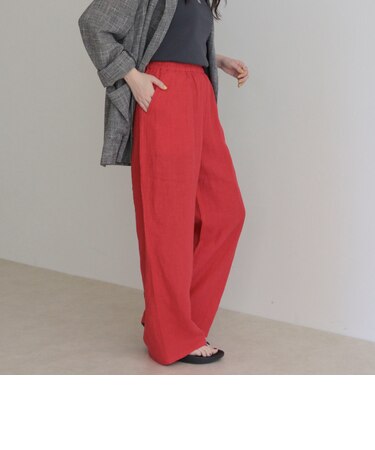 LINEN セミワイドリラクシーパンツ