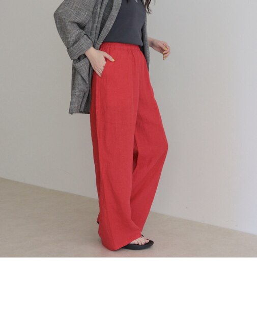 LINEN セミワイドリラクシーパンツ